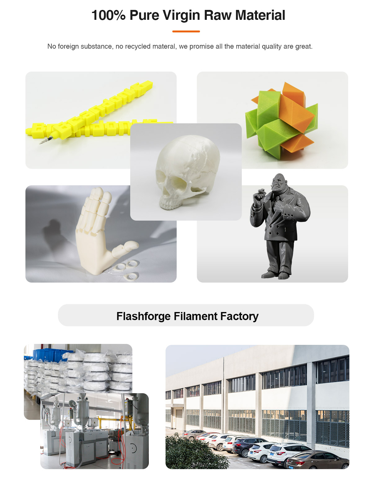 Filaments d'impression 3D flashforge pla fabriqués à partir de matières premières pures  | Flashforgeshop