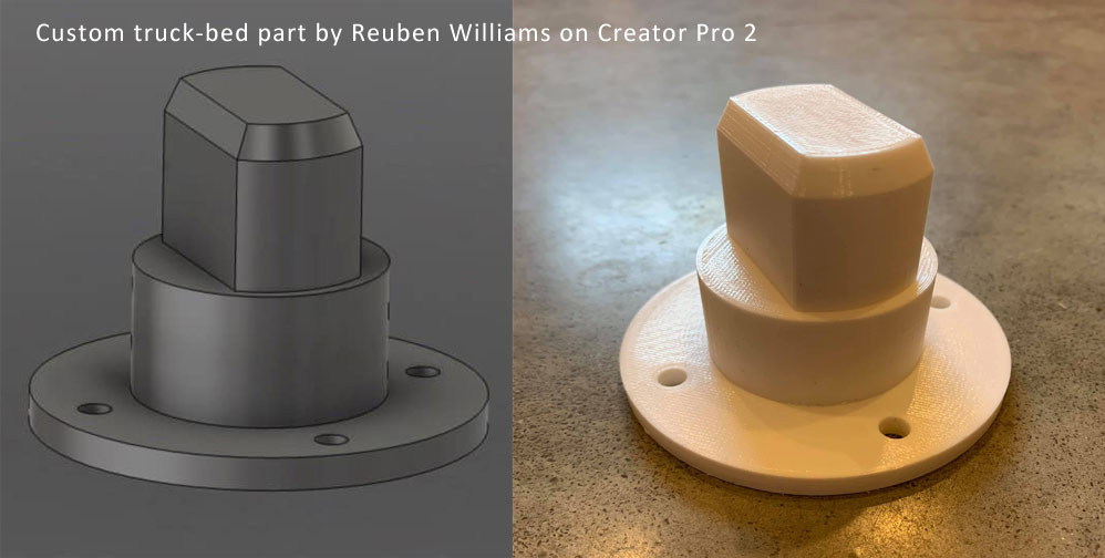custom part for a truck-bed by Reuben Williams on Creator Pro 2 | Flashforgeshop
