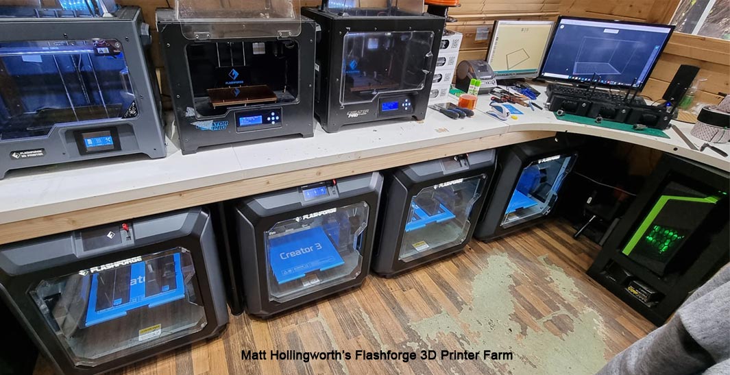 Flashforge 3d printer farm