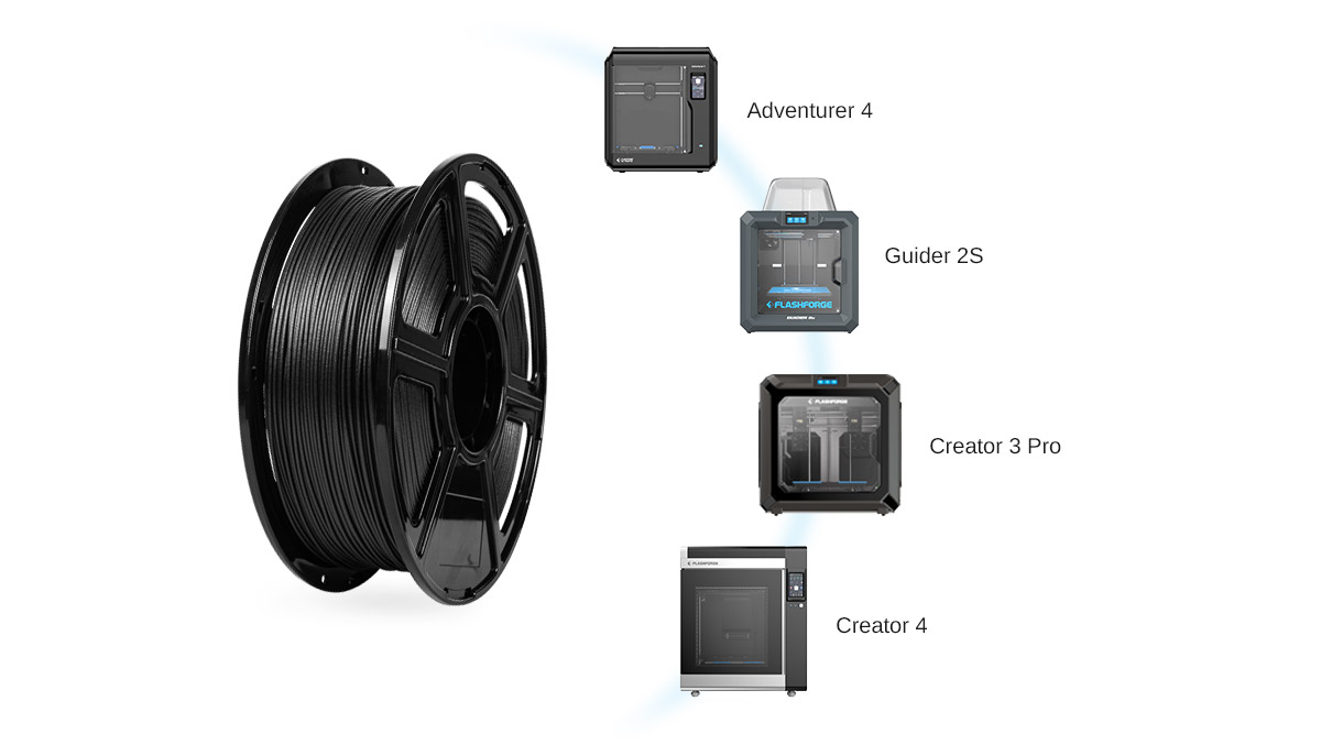 carbon fiber petg filament Adapt to Flashforge 3D printers | Flashforgeshop