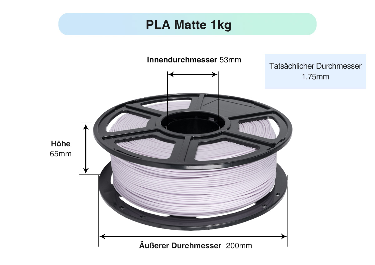 Flashforge Matte PLA Filament 1kg/roll Durchmesser | Flashforgeshop