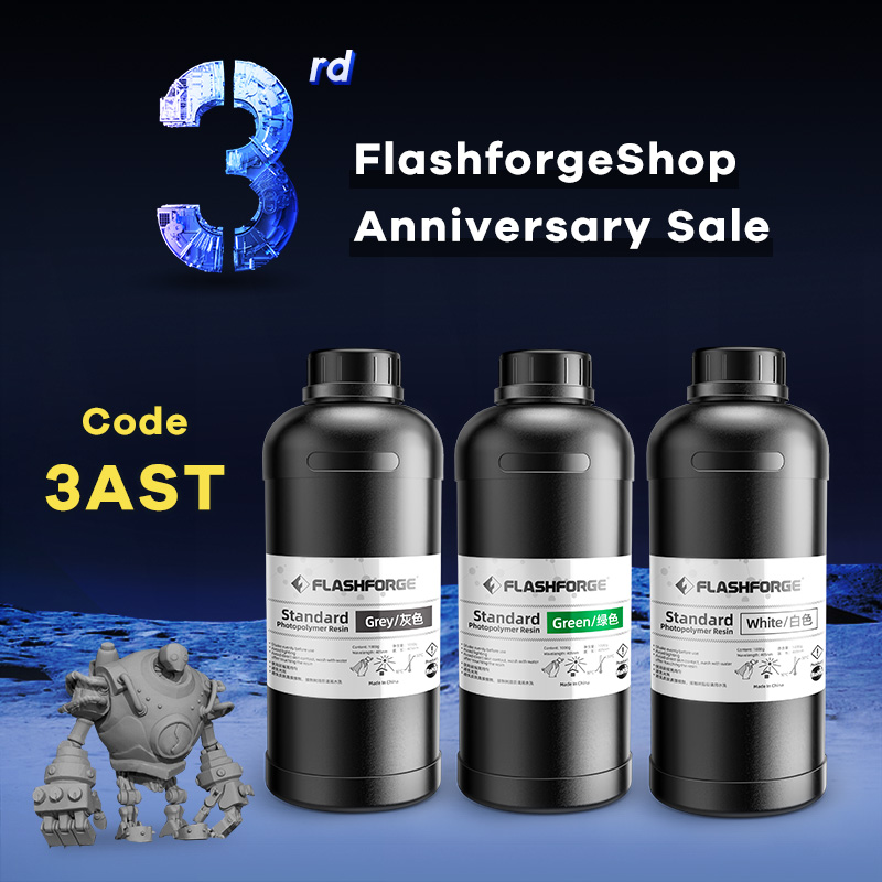 Flashforge LCD 405nm UV-Curing Standard Resin 1KG Bottle