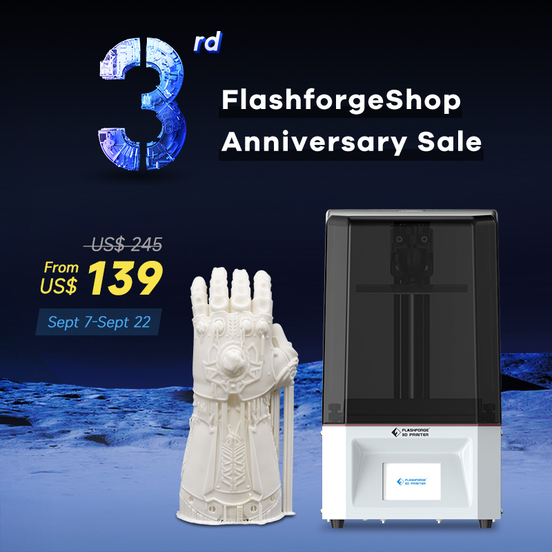 Flashforge Foto 6.0 2K Mono LCD Resin 3D Printer 6 inches UV For Garage Kit Use