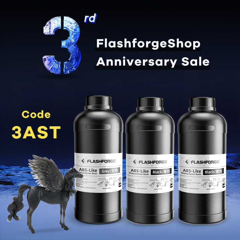 Flashforge LCD 405nm UV-Curing ABS-Like Resin 1KG Bottle