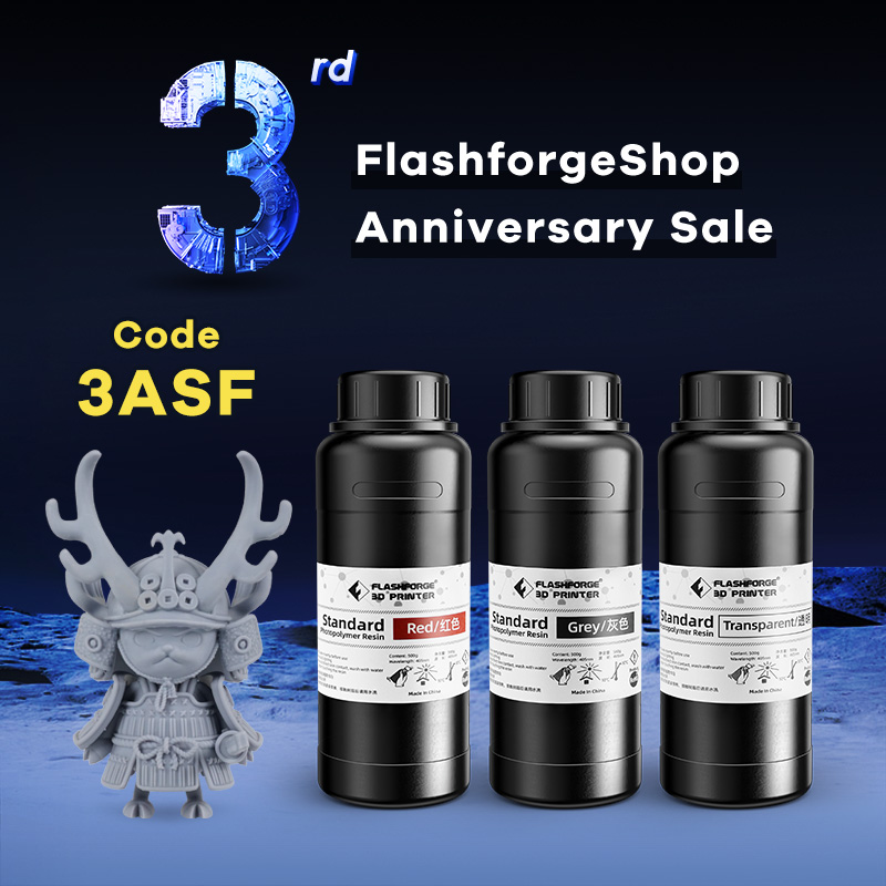 Flashforge LCD 405nm UV-Curing Standard Resin 0.5KG Bottle