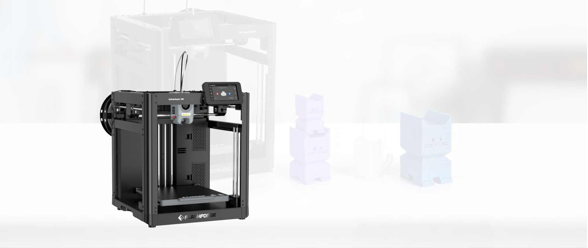 Flashforge 3D Adventurer 5M Series with specifications